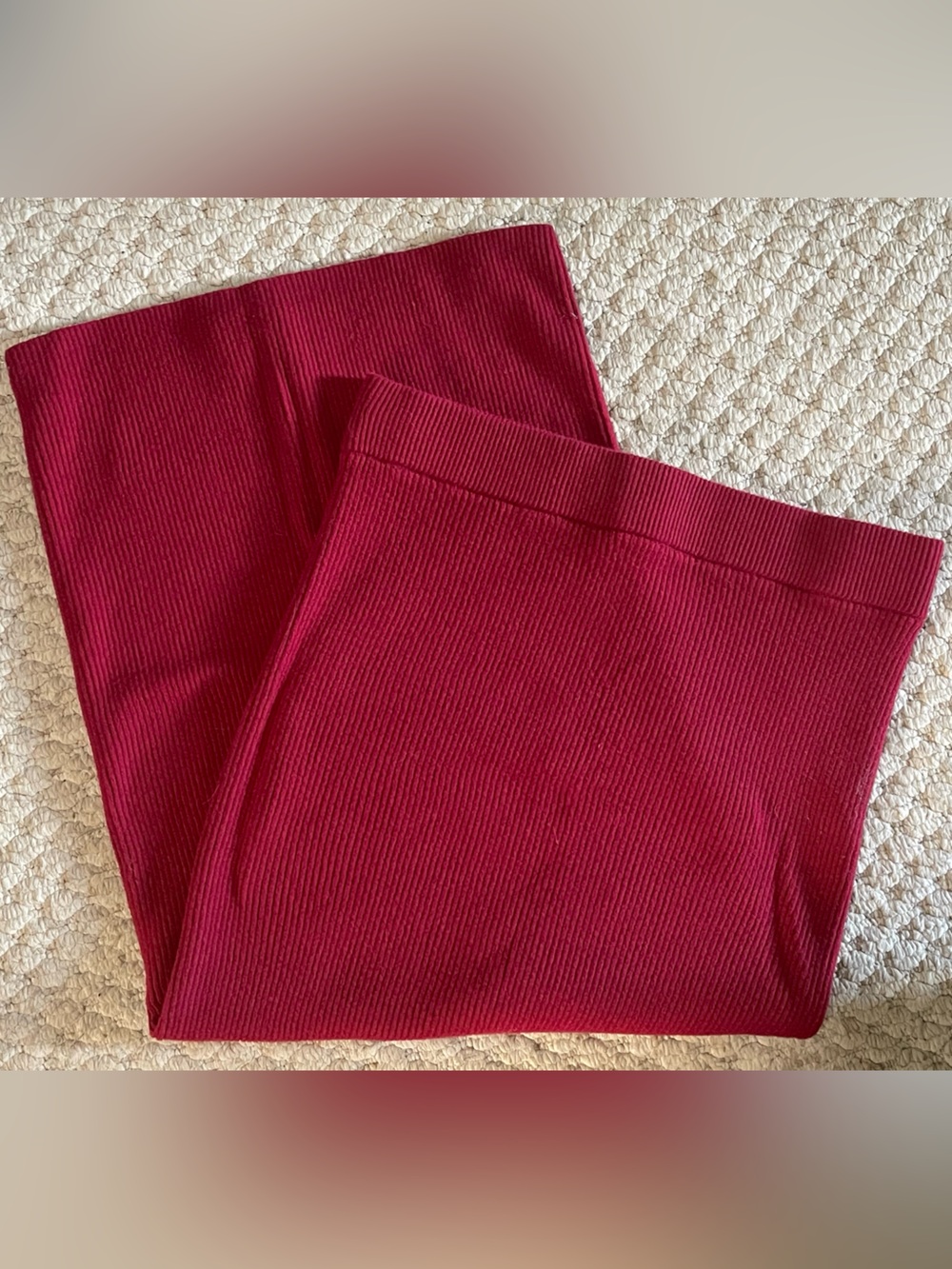 Gap Red Ribbed Knit Midi/Maxi Skirt